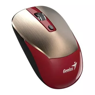 Genius NX-7125 Miška, brezžična, optična, 1200DPI, 4 gumbi, Copilot, 2,4 GHz, USB-A, 1× baterija AA, rdeče-zlata