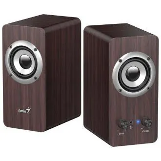 Genius SP-HF400 Zvočniki, 2.0, 10 W, 3,5-mm priključek, leseni, temno leseni Genius SP-HF400 Zvočniki, 2.0, 10 W, 3,5-mm priključek, leseni, temno leseni