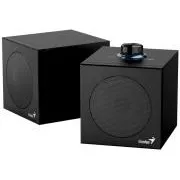 Genius SP-HF300U, zvočniki, 2.0, 4 W RMS, USB-A, USB-C, 2-palčni pretvorniki, leseni, nastavitev glasnosti, črni