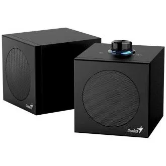 Genius SP-HF300U, zvočniki, 2.0, 4 W RMS, USB-A, USB-C, 2-palčni pretvorniki, leseni, nastavitev glasnosti, črni