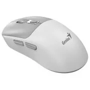 Genius NX-8260S BT, miška, brezžična, optična, 2400 DPI, 6 gumbov, tiho delovanje, polnilna, Copilot, Bluetooth   2,4 GHz, belo-siva