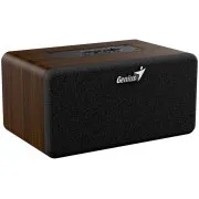 Genius SP-918BT, zvočnik, brezžični, 6 W RMS, BT 5.3, 2× 2-palčni pretvornik, AUX vhod, USB-C, prenosni, barva: temno lesno