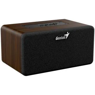 Genius SP-918BT, zvočnik, brezžični, 6 W RMS, BT 5.3, 2× 2-palčni pretvornik, AUX vhod, USB-C, prenosni, barva: temno lesno Genius SP-918BT, zvočnik, brezžični, 6 W RMS, BT 5.3, 2× 2-palčni pretvornik, AUX vhod, USB-C, prenosni, barva: temno lesno