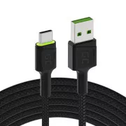 Green Cell Cable Kabel Ray Kabel USB - USB-C 120 cm z zeleno osvetlitvijo LED in podporo za hitro polnjenje Ultra Charge, QC 3.0