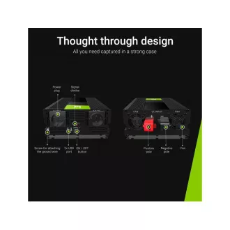 Električni pretvornik Green Cell 12V do 230V 1500W/3000W Čisti sinusni val Električni pretvornik Green Cell 12V do 230V 1500W/3000W Čisti sinusni val
