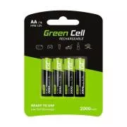 Baterije za polnjenje z zeleno celico 4x AA HR6 2000 mAh