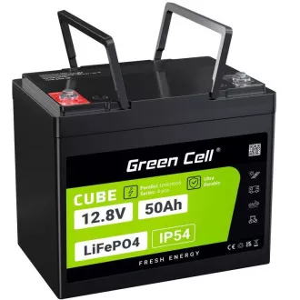 Zelena celica CUBE LiFePO4 50Ah 12,8V 640Wh litij-železo-fosfatna baterija za avtodom, golfski voziček, vetrna elektrarna