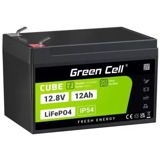 Zelena celica CUBE LiFePO4 baterija za prosti čas 12Ah 12,8V 153,6Wh sončna baterija za invalidske vozičke, igrače, skuterje, kosilnice Zelena celica CUBE LiFePO4 baterija za prosti čas 12Ah 12,8V 153,6Wh sončna baterija za invalidske vozičke, igrače, skuterje, kosilnice