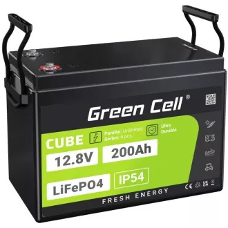 Green Cell CUBE LiFePO4 baterija 200Ah 12,8V 2560Wh sončna baterija za prikolice, sončne panele, off-grid sistem, foodtruck
