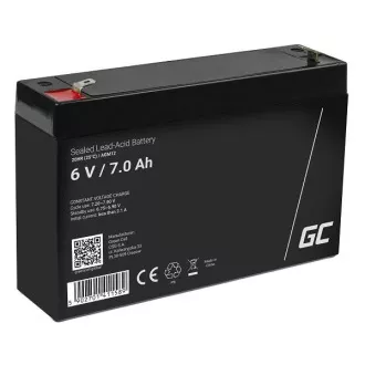 Zelena celica AGM VRLA 6V 7Ah brez vzdrževanja za alarmni sistem, blagajno, igrače