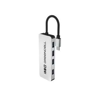 Green Cell USB-C 4-v-1 HUB (4×USB 3.0) - hitrost prenosa 5 Gb/s, aluminijasto ohišje