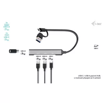 I-Tec USB-A/USB-C Metal HUB 1x USB-C 3.1   3x USB 2.0