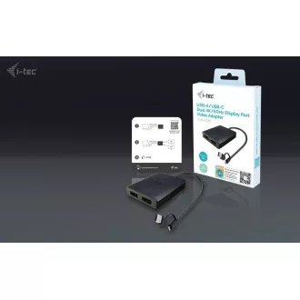 I-Tec USB-A/USB-C dvojni video adapter 4K DP