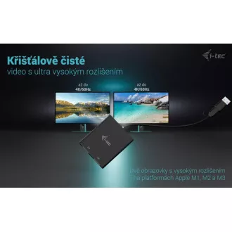 I-Tec USB-A/USB-C dvojni video adapter 4K DP
