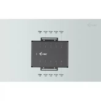 I-tec USB-C/USB-A Metal Charging Data HUB, 15 W na vrata, 10x USB-C, 180 W