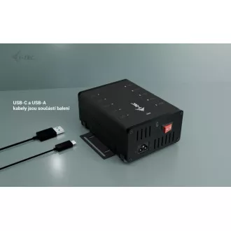 I-tec USB-C/USB-A Metal Charging Data HUB, 15 W na vrata, 10x USB-C, 180 W