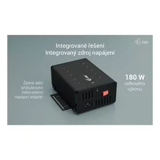 I-tec USB-C/USB-A Metal Charging Data HUB, 15 W na vrata, 10x USB-C, 180 W