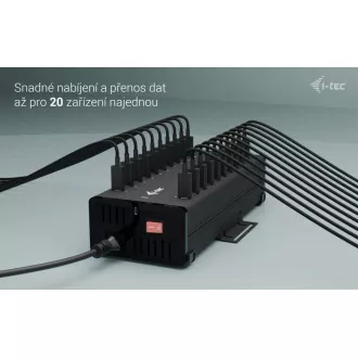 I-tec USB-C/USB-A Metal Charging Data HUB, 15W na vrata, 20x USB-C, 360W