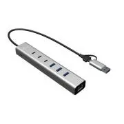 i-tec USB-C/USB-A Metal HUB s 6 vrati (3x USB-C, 3x USB-A), LAN, Power Delivery 85 W