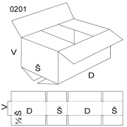 Embalaža THIMM Škatla z zavihkom, velikost 1/2 6, FEVCO 0201, 390 x 290 x 400 mm