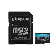 KINGSTON 64 GB microSDXC Canvas Go Plus Gen4 200MB/s A2 U3 V30   adapter