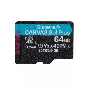 KINGSTON 64GB microSDXC Canvas Go Plus Gen4 200MB/s A2 U3 V30 Kartica brez adapterja