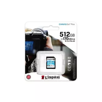 KINGSTON 512 GB SDXC Canvas Go Plus Gen4 200 MB/s C10 UHS-I U3 V30