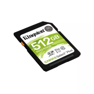 KINGSTON 512 GB SDXC 150 MB/s za branje, hitrostni razred UHS-I, U3, V30 Gen3