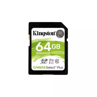 KINGSTON 64GB SDXC CANVAS Plus Class10 UHS-I 100MB/s bralna kartica Flash Gen3