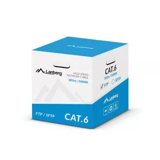 LANBERG FTP kabel CAT.6, Cu, dolžina 305 m, siv, CPR   Fluke pass, PVC