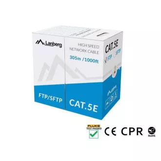 LANBERG LAN KABEL CAT.5E FTP 305M POLNA CU SIVA CPR   FLUKE PASSED