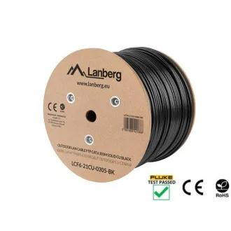 LANBERG LAN KABEL CAT.6 FTP 305M FIKSNI ZUNANJI CU ČRN FLUKE IZROČEN