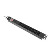 LANBERG 19" 1U 16A 2M 8X VTIČNIC IEC C13 ČRNA C20