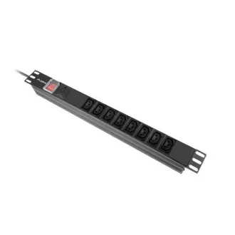 LANBERG 19" 1U 16A 2M 8X VTIČNIC IEC C13 ČRNA C20