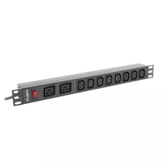 LANBERG 19" 1U 16A 2M 2X C19 8X IEC C13 VTIČNICE ČRNA C20