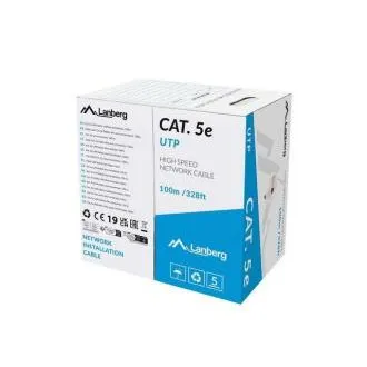 LANBERG LAN-kabel CAT.5E UTP 100 m, trden, bakren, siv, FLUKE PASS