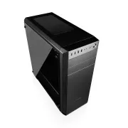 Modecom PC ohišje OBERON PRO GLASS BLACK MIDI, 2x USB 3.0, 2x USB 2.0, audio HD, črno, steklena stranska plošča, brez napajalnika