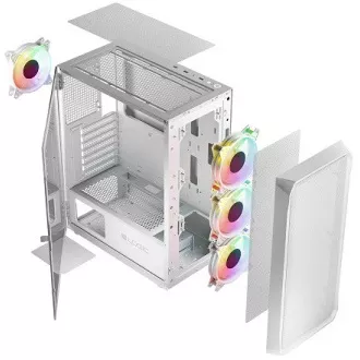 LOGIC PC ohišje Portos ARGB MIDI 1x USB 3.0, 2x USB 2.0   avdio, belo, brez napajalnika
