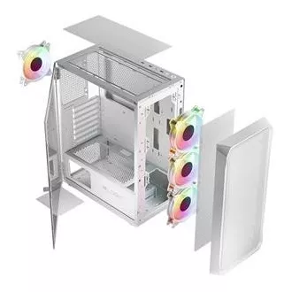 LOGIC PC ohišje Portos ARGB MIDI 1x USB 3.0, 2x USB 2.0   avdio, belo, brez napajalnika