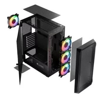 LOGIC PC ohišje Portos ARGB MIDI 1x USB 3.0, 2x USB 2.0 avdio, črno, brez napajalnika LOGIC PC ohišje Portos ARGB MIDI 1x USB 3.0, 2x USB 2.0 avdio, črno, brez napajalnika