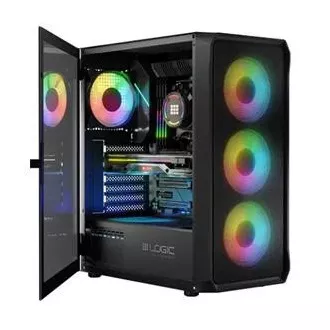 LOGIC PC ohišje Portos ARGB MIDI 1x USB 3.0, 2x USB 2.0 avdio, črno, brez napajalnika LOGIC PC ohišje Portos ARGB MIDI 1x USB 3.0, 2x USB 2.0 avdio, črno, brez napajalnika
