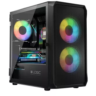 LOGIC PC ohišje Portos ARGB MINI 1x USB 3.0, 2x USB 2.0 avdio, črno, brez napajalnika LOGIC PC ohišje Portos ARGB MINI 1x USB 3.0, 2x USB 2.0 avdio, črno, brez napajalnika