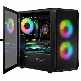 LOGIC PC ohišje Portos ARGB MINI 1x USB 3.0, 2x USB 2.0 avdio, črno, brez napajalnika LOGIC PC ohišje Portos ARGB MINI 1x USB 3.0, 2x USB 2.0 avdio, črno, brez napajalnika