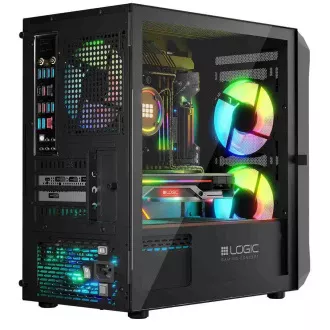 LOGIC PC ohišje Portos ARGB MINI 1x USB 3.0, 2x USB 2.0 avdio, črno, brez napajalnika LOGIC PC ohišje Portos ARGB MINI 1x USB 3.0, 2x USB 2.0 avdio, črno, brez napajalnika