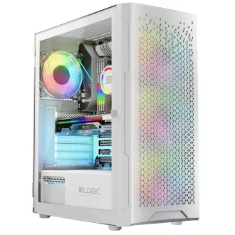 LOGIC PC ohišje Aramis ARGB MIDI 1x USB 3.0, 2x USB 2.0   avdio, belo, brez napajalnika