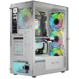 LOGIC PC ohišje Aramis ARGB MIDI 1x USB 3.0, 2x USB 2.0   avdio, belo, brez napajalnika