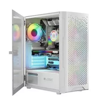 LOGIC PC ohišje Aramis ARGB MIDI 1x USB 3.0, 2x USB 2.0   avdio, belo, brez napajalnika