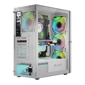 LOGIC PC ohišje Aramis ARGB MIDI 1x USB 3.0, 2x USB 2.0   avdio, belo, brez napajalnika