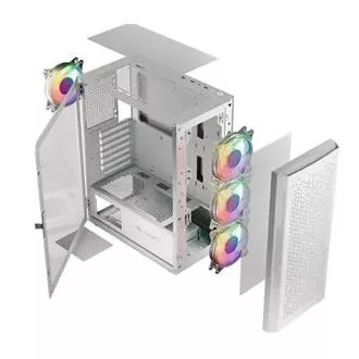 LOGIC PC ohišje Aramis ARGB MIDI 1x USB 3.0, 2x USB 2.0   avdio, belo, brez napajalnika