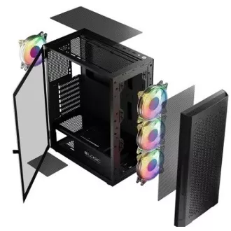 LOGIC PC ohišje Aramis ARGB MIDI 1x USB 3.0, 2x USB 2.0 avdio, črno, brez napajalnika LOGIC PC ohišje Aramis ARGB MIDI 1x USB 3.0, 2x USB 2.0 avdio, črno, brez napajalnika